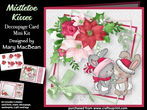 Mistletoe Kisses - Decoupage Card Mini Kit