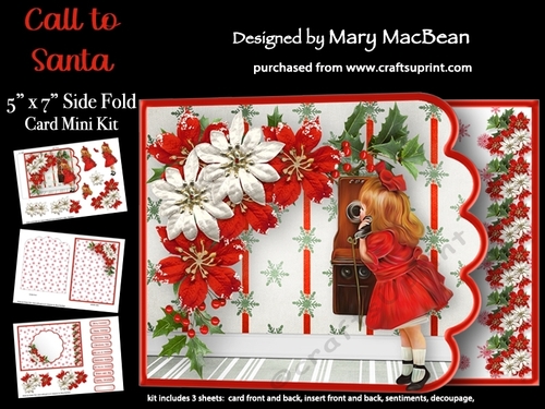 Call to Santa  5 x 7 Side Fold Card Mini Kit