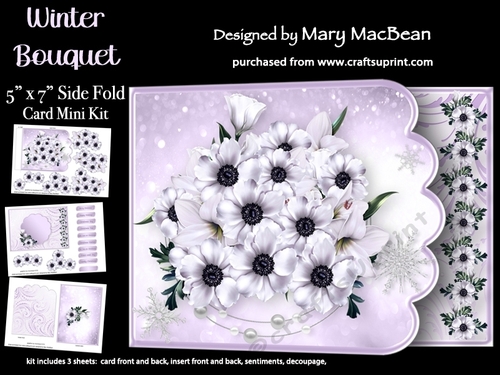 Winter Bouquet - 5 x 7 Side Fold Card Mini Kit