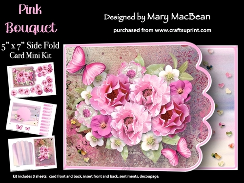Pink Bouquet - 5 x 7 Side Fold Card Mini Kit