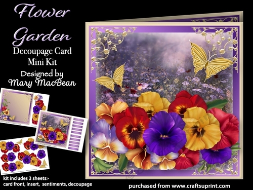 Flower Garden - Decoupage Card Mini Kit