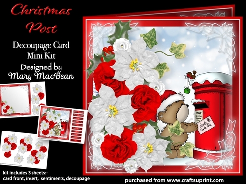 Christmas Post - Decoupage Card Mini Kit