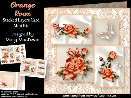 Orange Roses - Stacked Layers Card Mini Kit