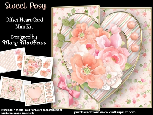 Sweet Posy - Offset Heart Card Mini Kit
