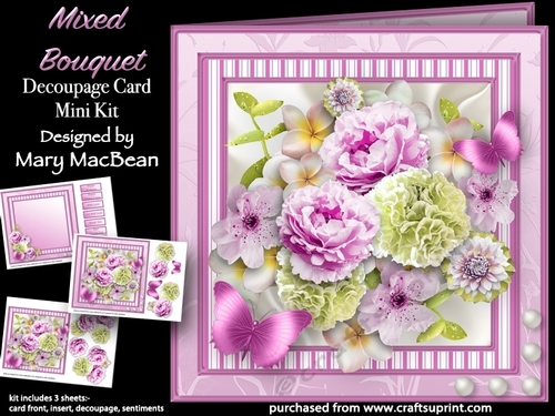 Mixed Bouquet - Decoupage Card Mini Kit
