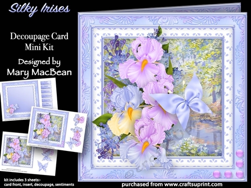 Silky Irises - Decoupage Card Mini Kit