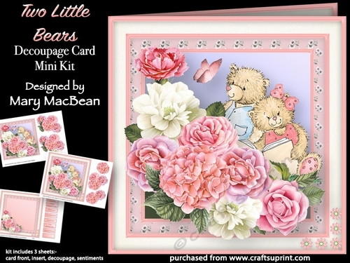 Two Little Bears - Decoupage Card Mini Kit