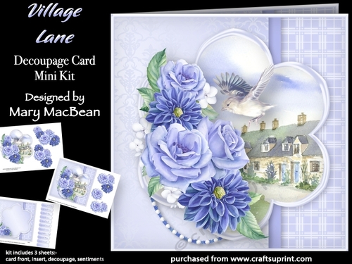 Village Lane - Decoupage Card Mini Kit