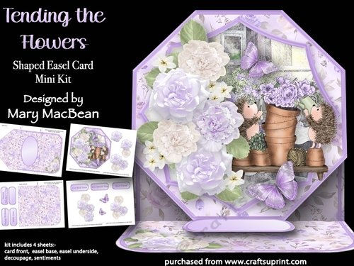 Tending the Flowers - Shaped Easel Card Mini Kit