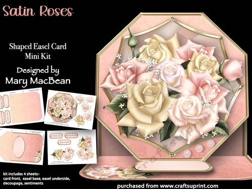 Satin Roses - Shaped Easel Card Mini Kit