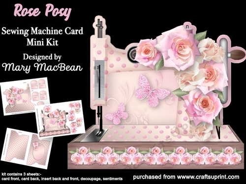 Rose Posy - Sewing Machine Card Mini Kit