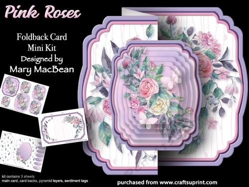 Pink Roses - Foldback Card Mini Kit