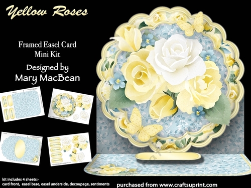 Yellow Roses - Framed Easel Card Mini Kit