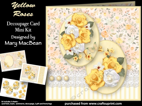 Yellow Roses - Decoupage Card Mini Kit