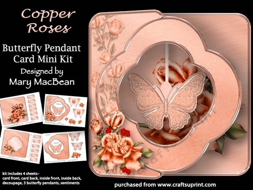 Copper Roses - Butterfly Pendant Card Mini Kit