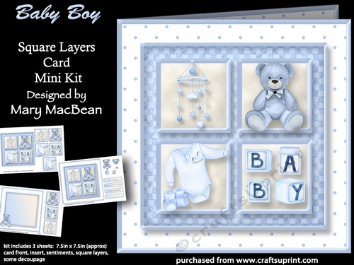 Baby Boy - Square Layers Card Mini Kit