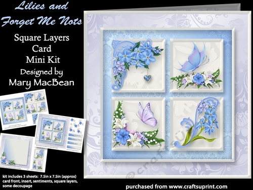 Lilies and Forget-Me-Nots - Square Layers Card Mini Kit
