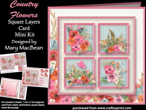 Country Flowers - Square Layers Card Mini Kit