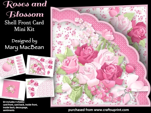 Roses and Blossom - Shell Front Card Mini Kit