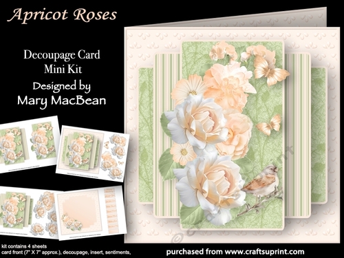 Apricot Roses - Decoupage Card Mini Kit