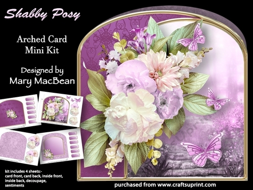 Shabby Posy - Arched Card Mini Kit
