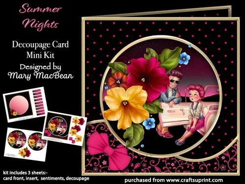 Summer Nights - Decoupage Card Mini Kit