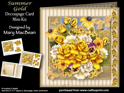 Summer Gold - Decoupage Card Mini Kit