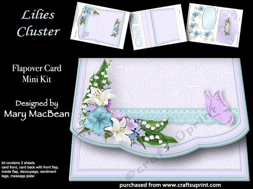 Lilies Cluster- Flapover Card Mini Kit