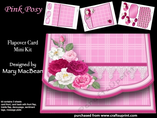 Pink Posy - Flapover Card Mini Kit