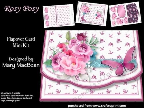Rosy Posy - Flapover Card Mini Kit