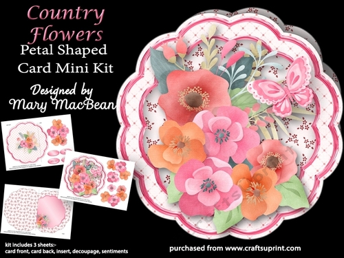 Country Flowers - Petal Shaped Card Mini Kit