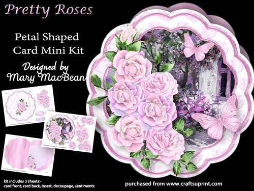 Pretty Roses - Petal Shaped Card Mini Kit