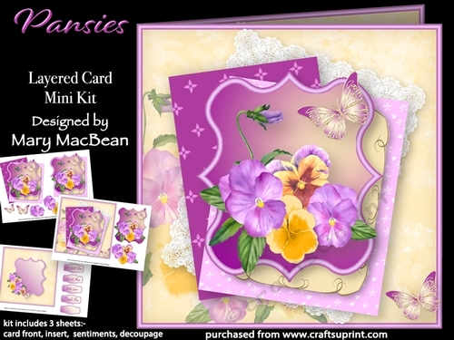 Pansies - Layered Card Mini Kit