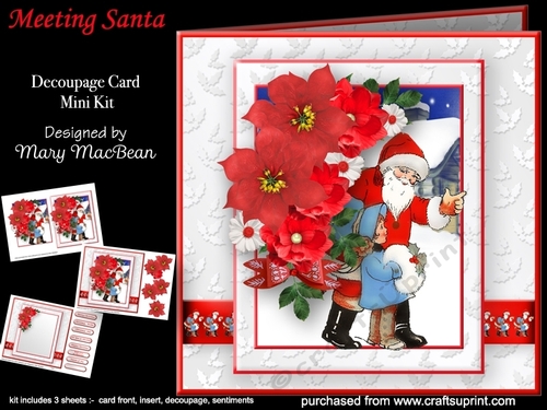 Meeting Santa - Decoupage Card Mini Kit