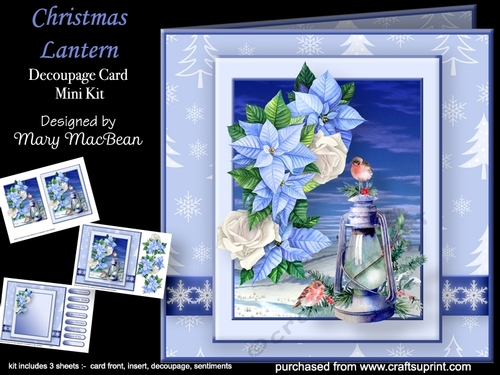 Christmas Lantern - Decoupage Card Mini Kit