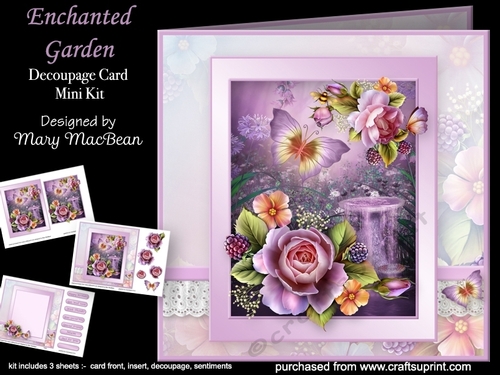 Enchanted Garden - Decoupage Card Mini Kit
