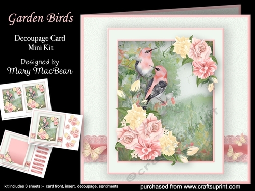 Garden Birds - Decoupage Card Mini Kit