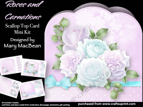 Roses and Carnations - Scallop Top Card Mini Kit