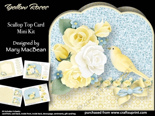 Yellow Roses - Scallop Top Card Mini Kit