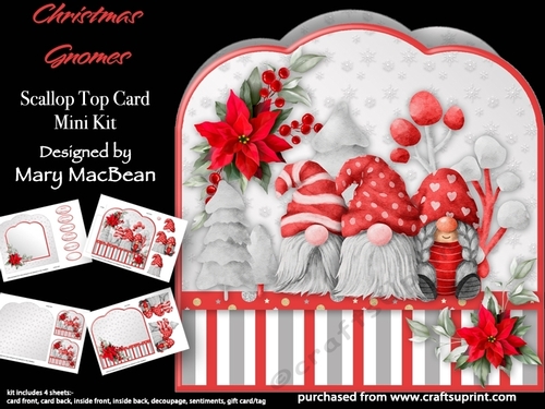 Christmas Gnomes - Scallop Top Card Mini Kit