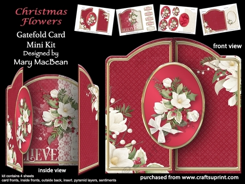 Christmas Flowers - Gatefold Card Mini Kit