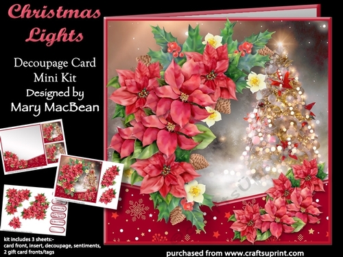 Christmas Lights - Decoupage Card Mini Kit