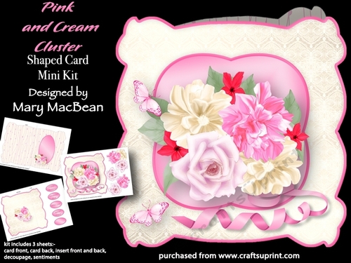 Pink and Cream Cluster - Shaped Card Mini Kit