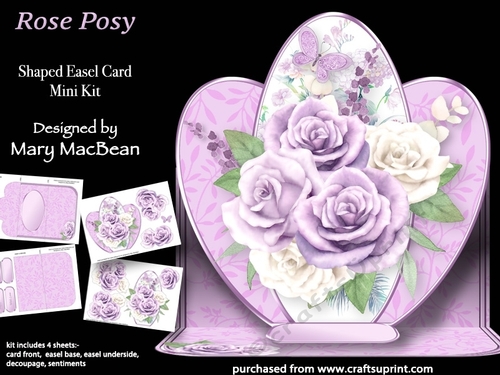 Rose Posy - Shaped Easel Card Mini Kit