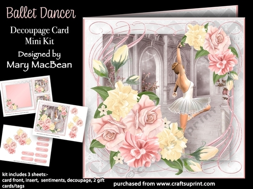 Ballet Dancer - Decoupage Card Mini Kit
