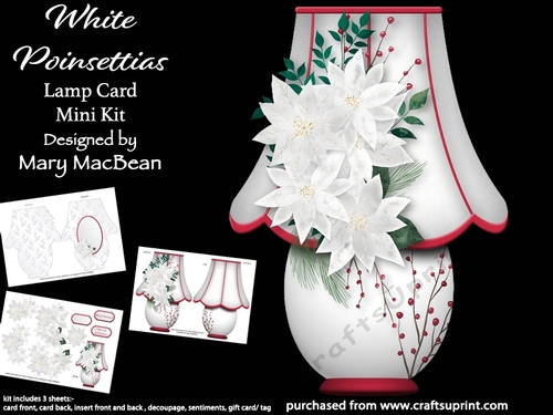 White Poinsettias - Lamp Card Mini Kit