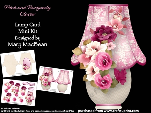 Pink and Burgundy Cluster - Lamp Card Mini Kit