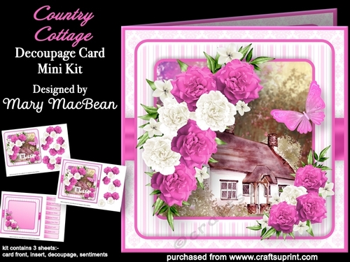 Country Cottage - Decoupage Card Mini Kit