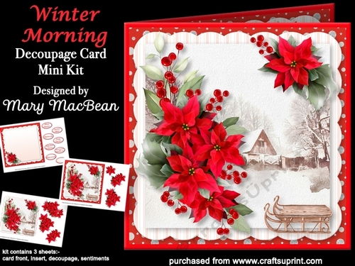Winter Morning - Decoupage Card Mini Kit
