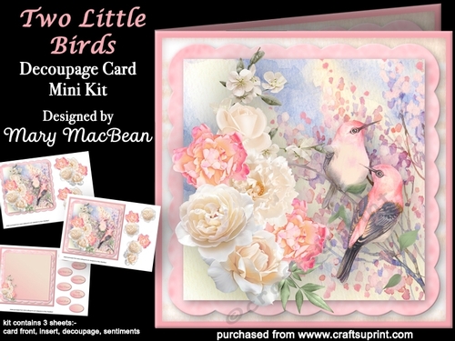 Two Little Birds - Decoupage Card Mini Kit